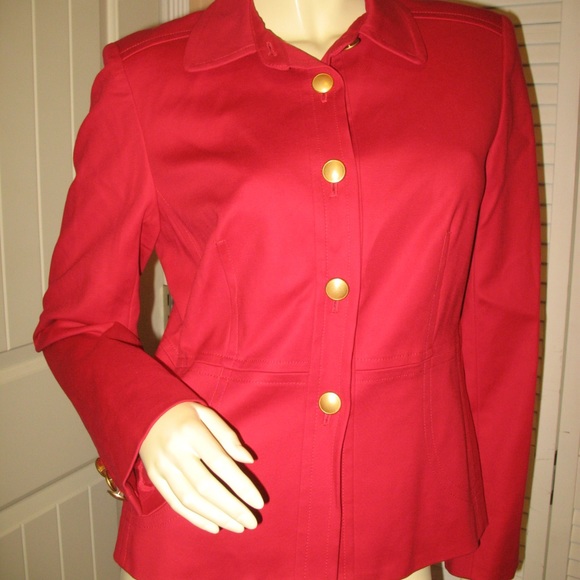 NWT New Rafaella Womens Red Blazer Jacket size 12 P Long Sleeve Business Career - Picture 4 of 8